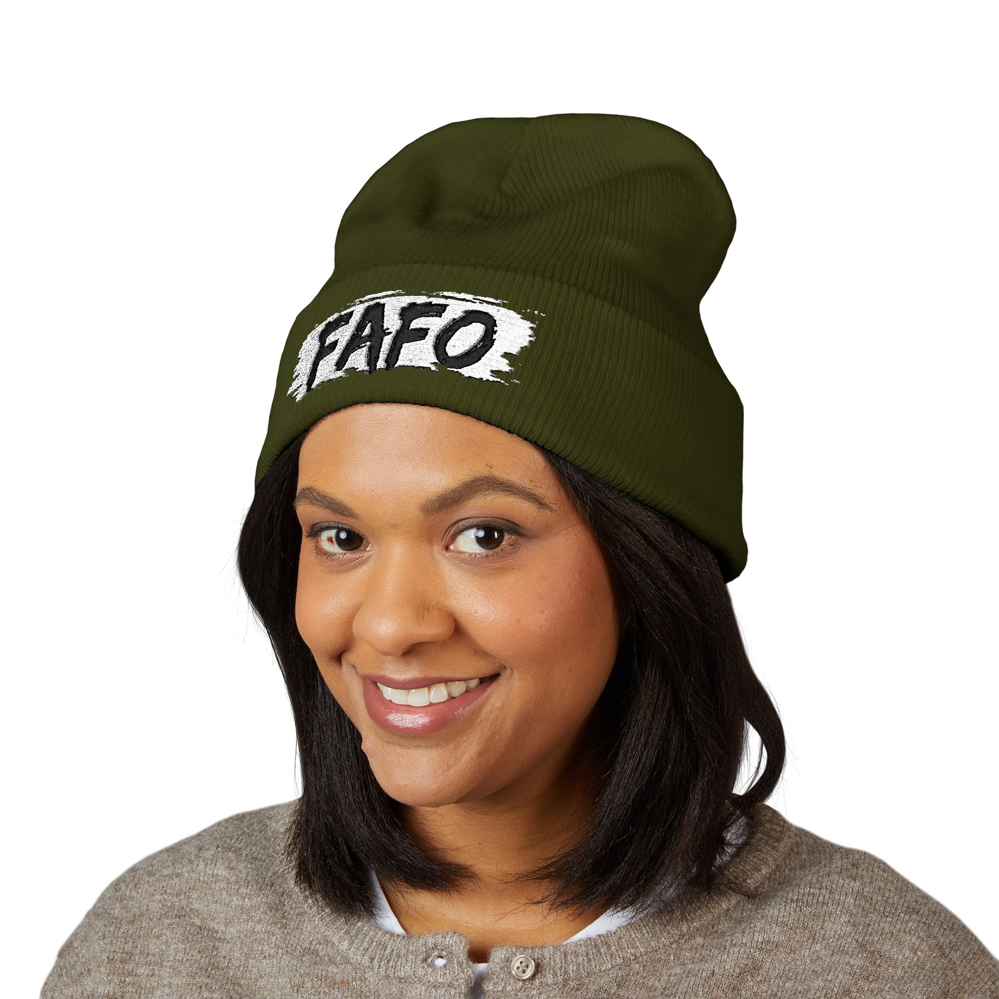 FAFO Embroidered Cuffed Beanie — Bold Streetwear Knit Hat