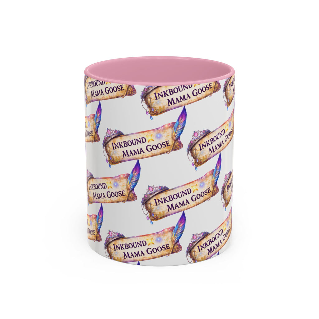 Inkbound Mama Goose Coffee Mug - Colorful 11oz Ceramic Mug with Feather & Banner Design