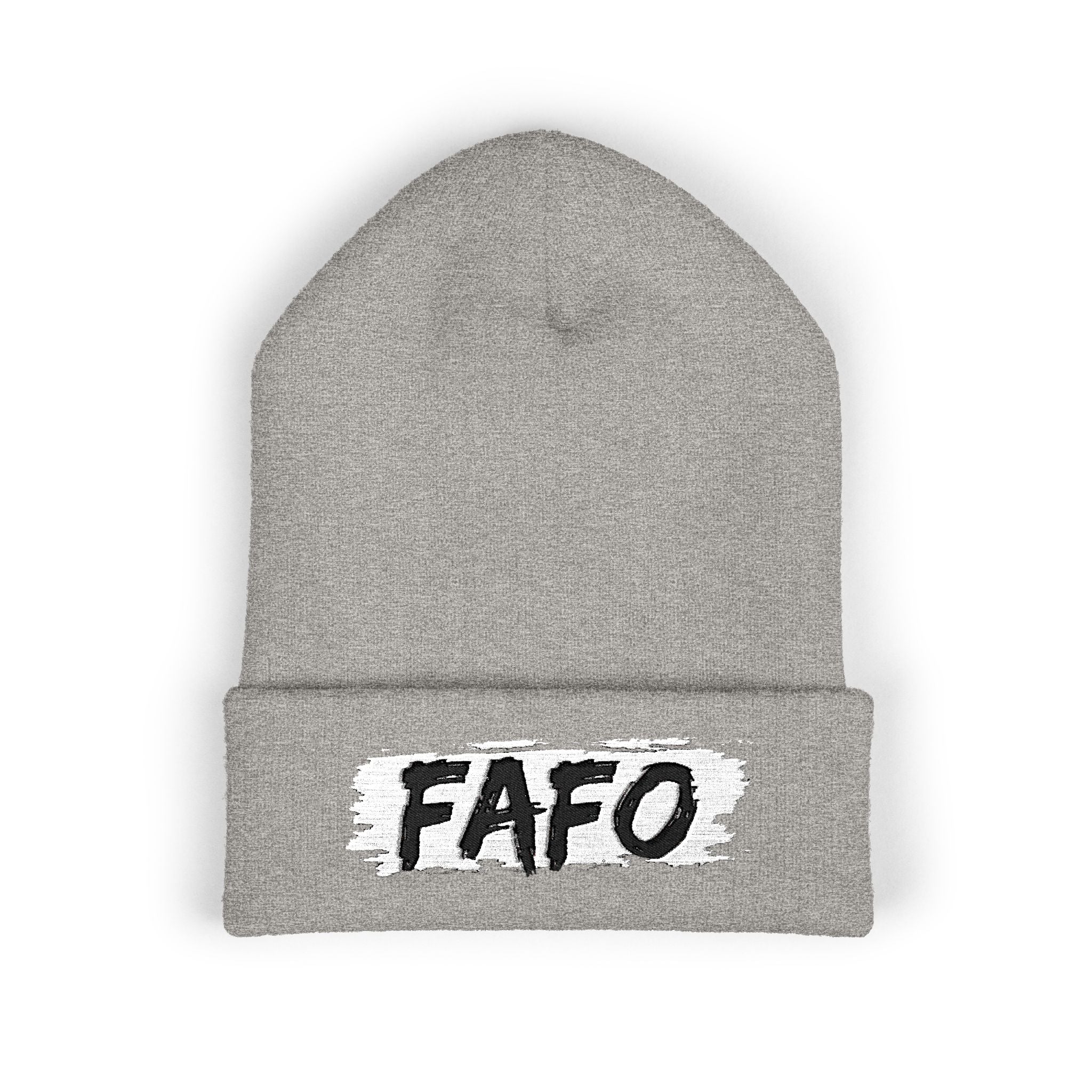 FAFO Embroidered Cuffed Beanie — Bold Streetwear Knit Hat