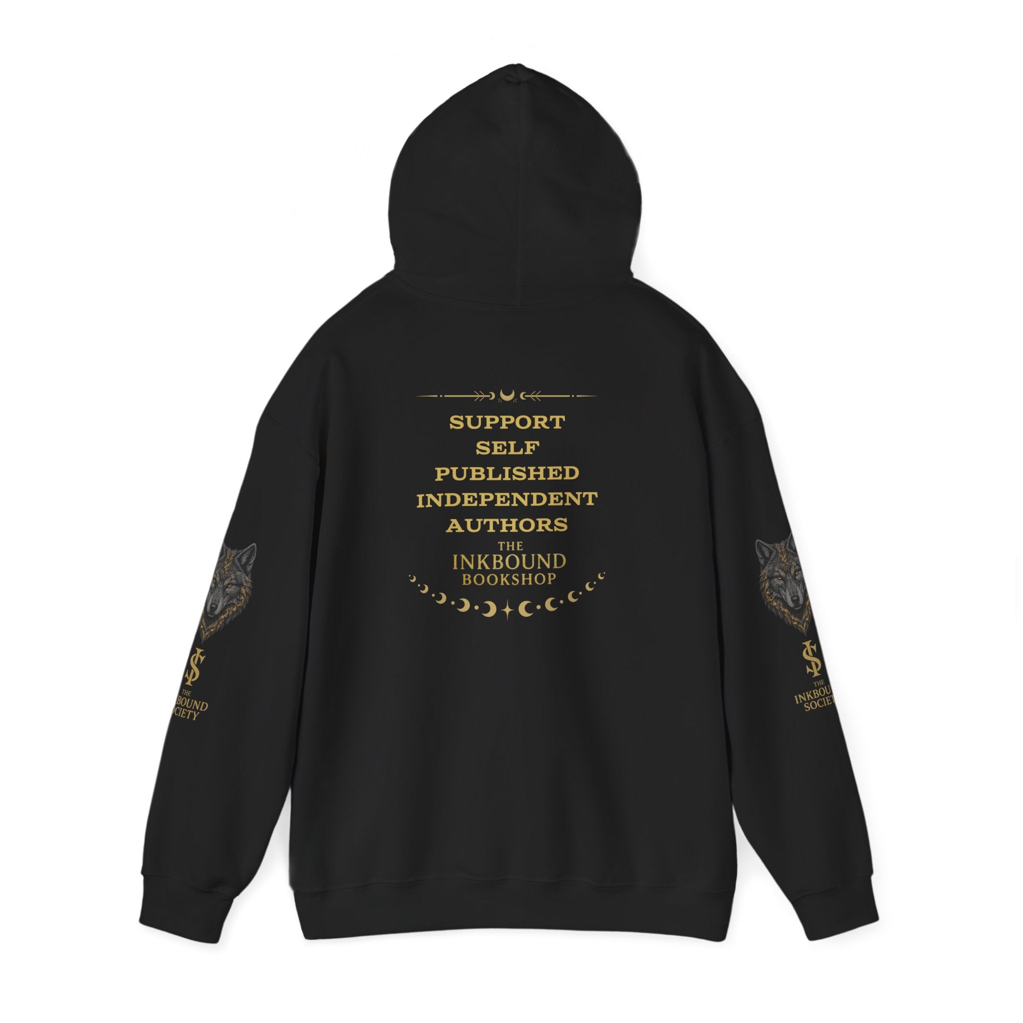 Inkbound Society Wolf Hoodie — 'Support Self-Published Independent Authors' Bookshop Logo