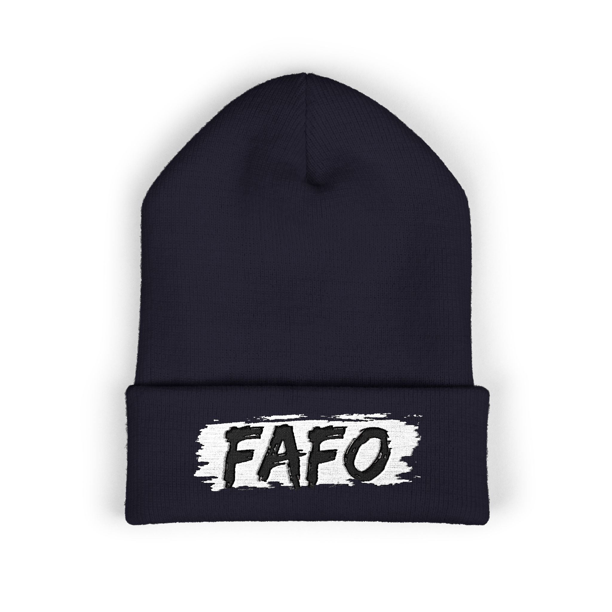 FAFO Embroidered Cuffed Beanie — Bold Streetwear Knit Hat