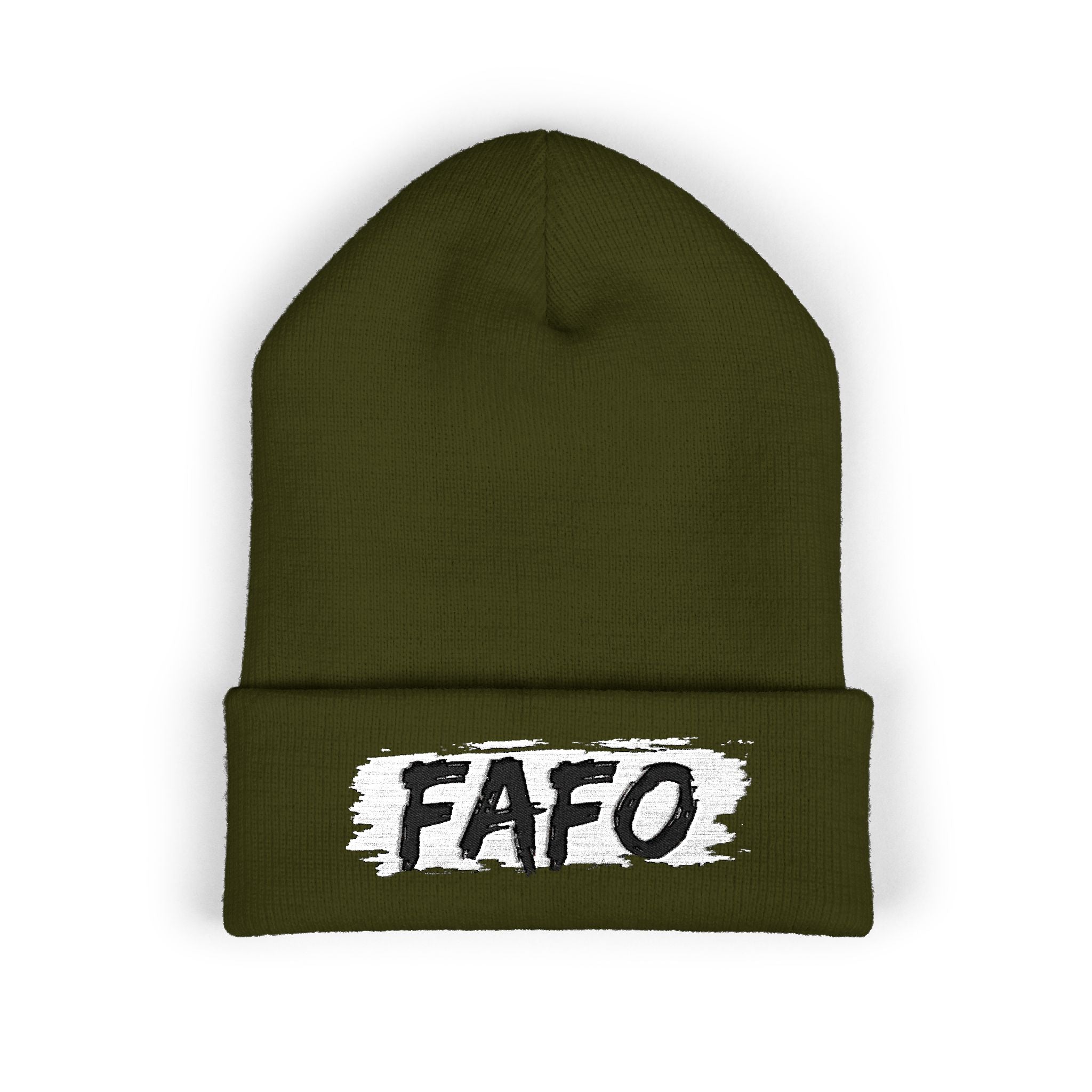 FAFO Embroidered Cuffed Beanie — Bold Streetwear Knit Hat