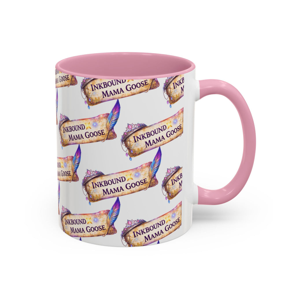 Inkbound Mama Goose Coffee Mug - Colorful 11oz Ceramic Mug with Feather & Banner Design