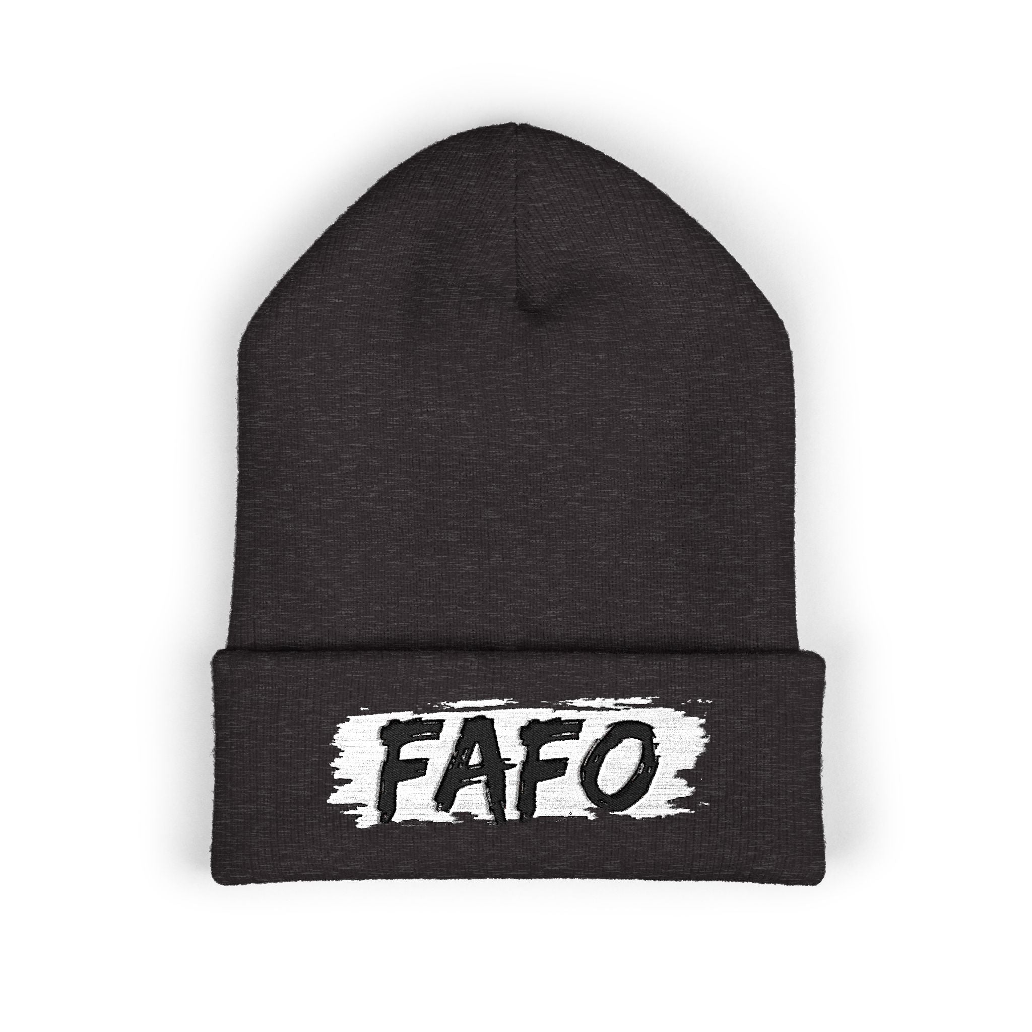 FAFO Embroidered Cuffed Beanie — Bold Streetwear Knit Hat