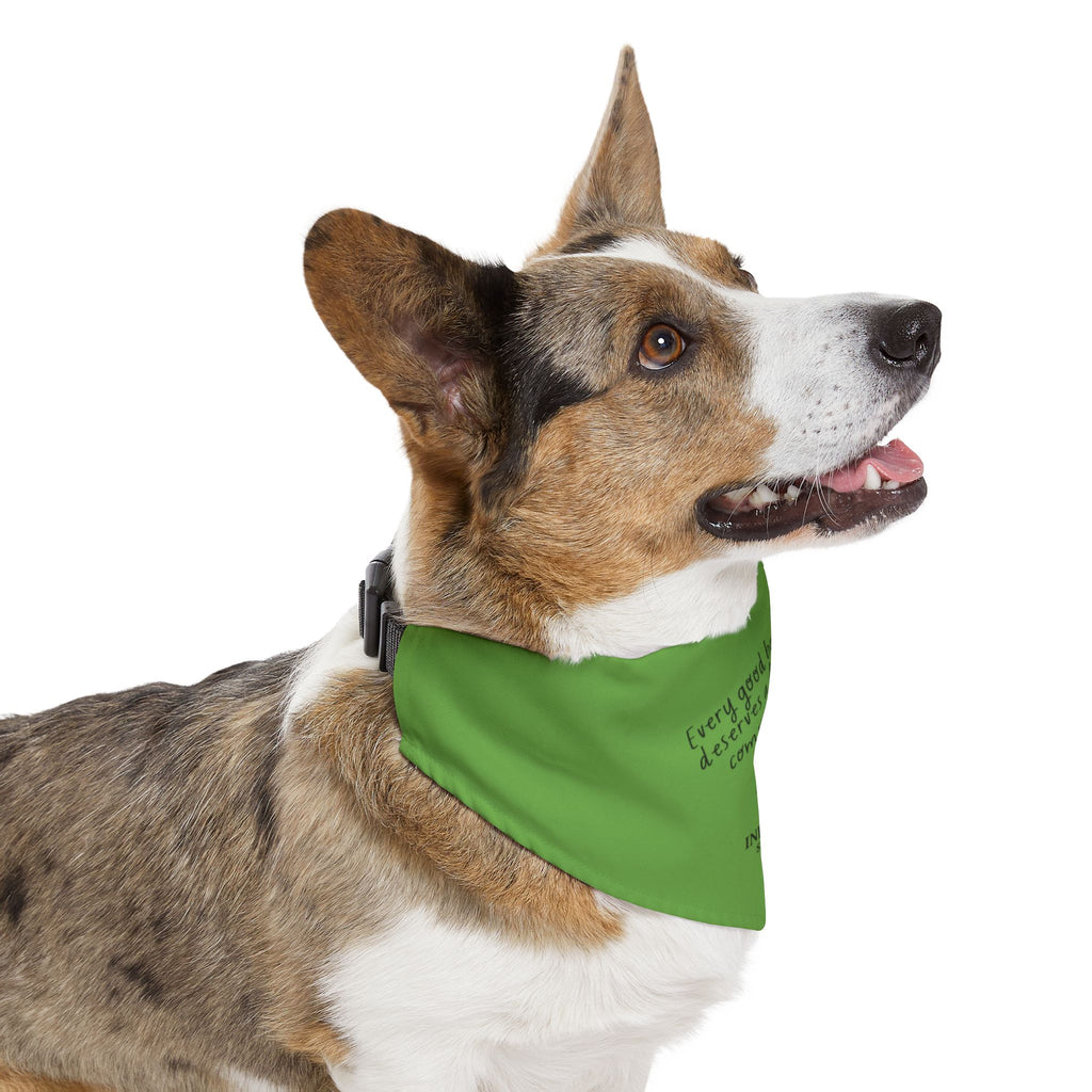 Pet Bandana Collar - 'Every Good Bone Deserves A Loyal Companion' Green Dog Bandana Collar