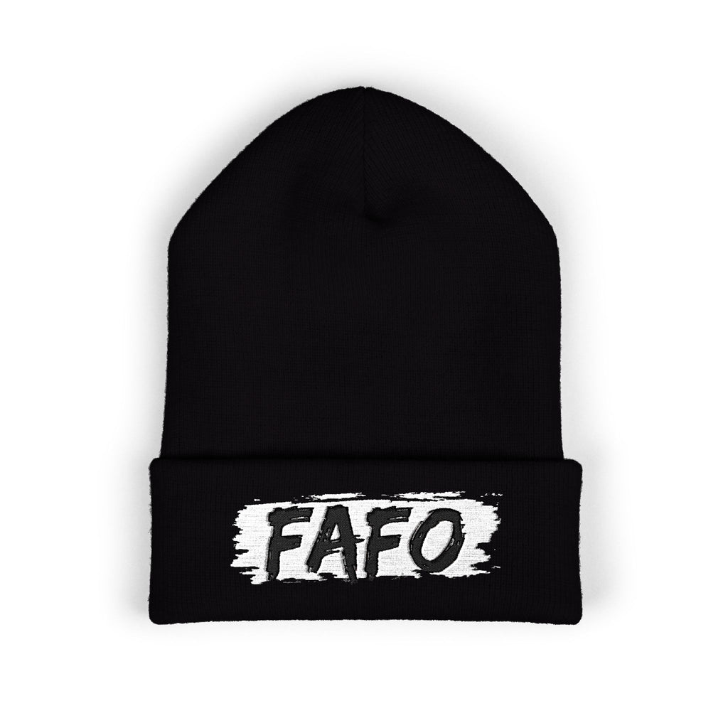 FAFO Embroidered Cuffed Beanie — Bold Streetwear Knit Hat