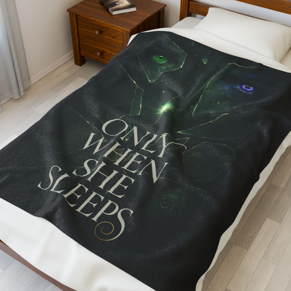 "Only When She Sleeps" Velveteen Throw