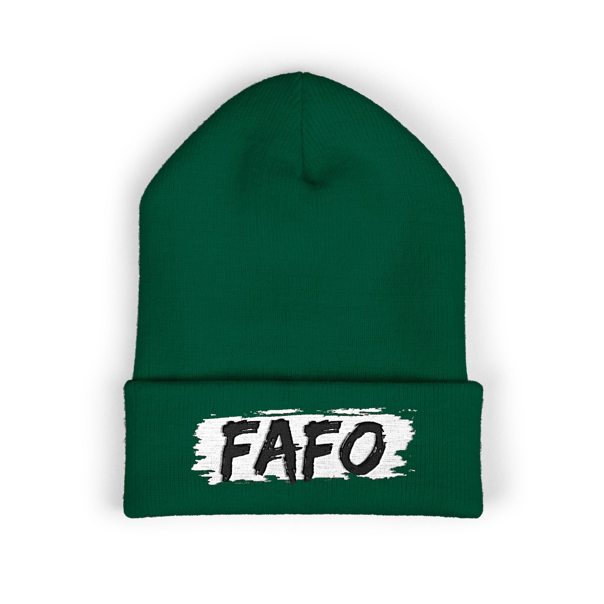 FAFO Embroidered Cuffed Beanie — Bold Streetwear Knit Hat