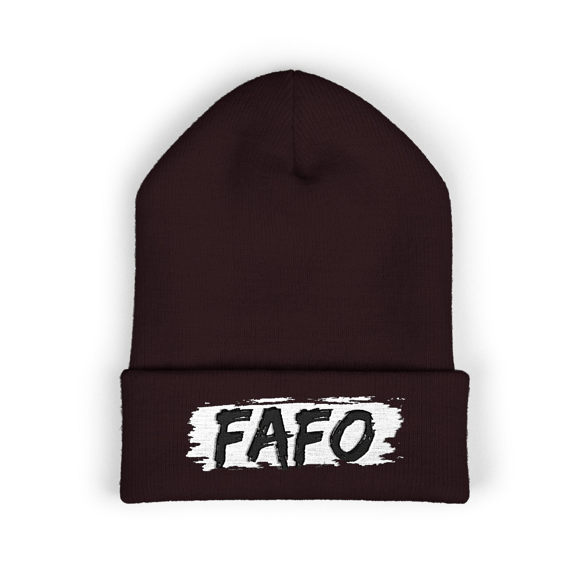 FAFO Embroidered Cuffed Beanie — Bold Streetwear Knit Hat