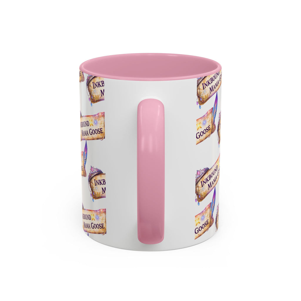 Inkbound Mama Goose Coffee Mug - Colorful 11oz Ceramic Mug with Feather & Banner Design