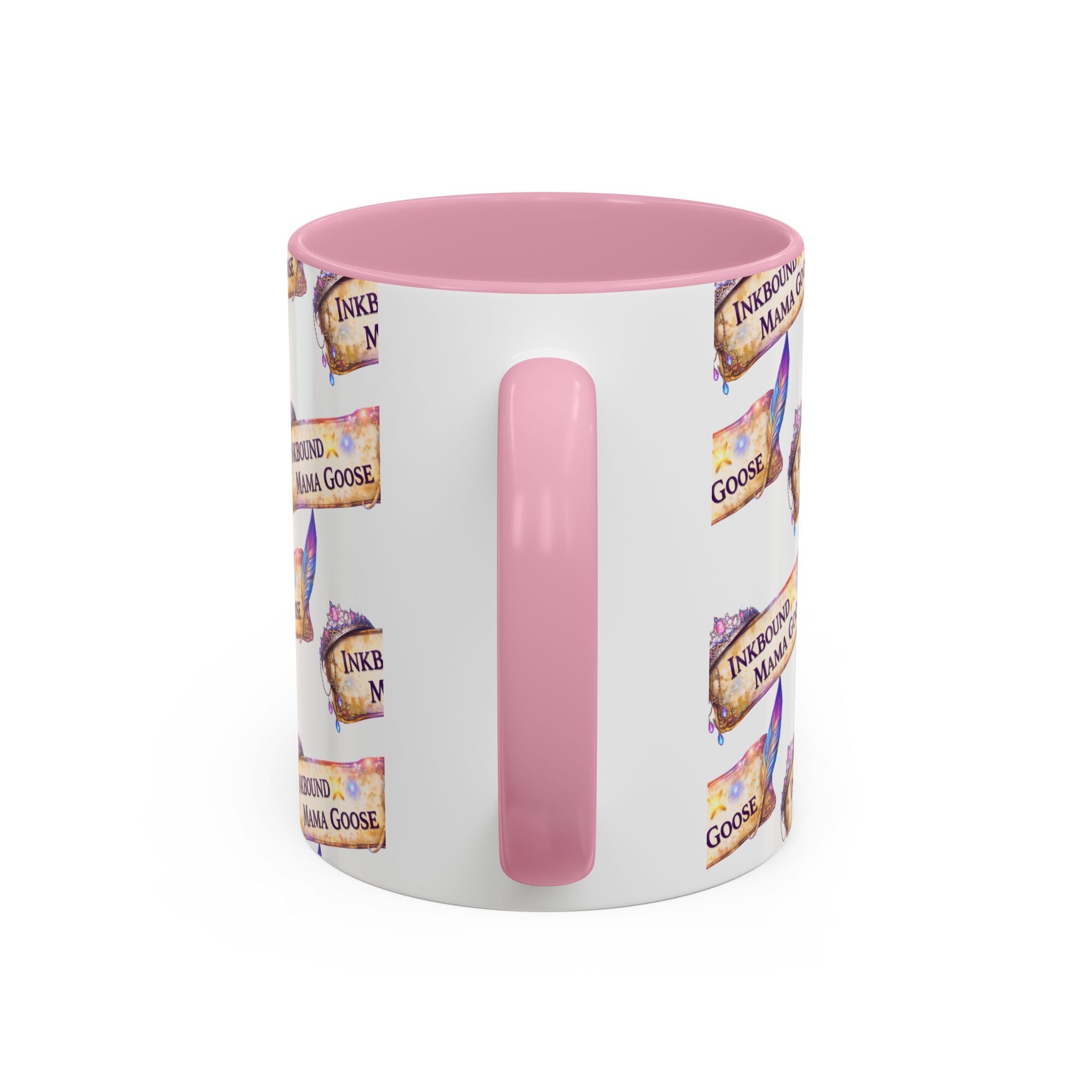 Inkbound Mama Goose Coffee Mug - Colorful 11oz Ceramic Mug with Feather & Banner Design