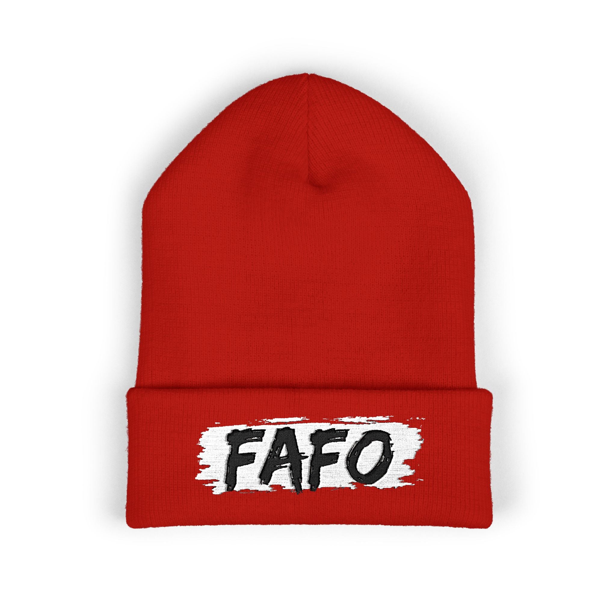 FAFO Embroidered Cuffed Beanie — Bold Streetwear Knit Hat