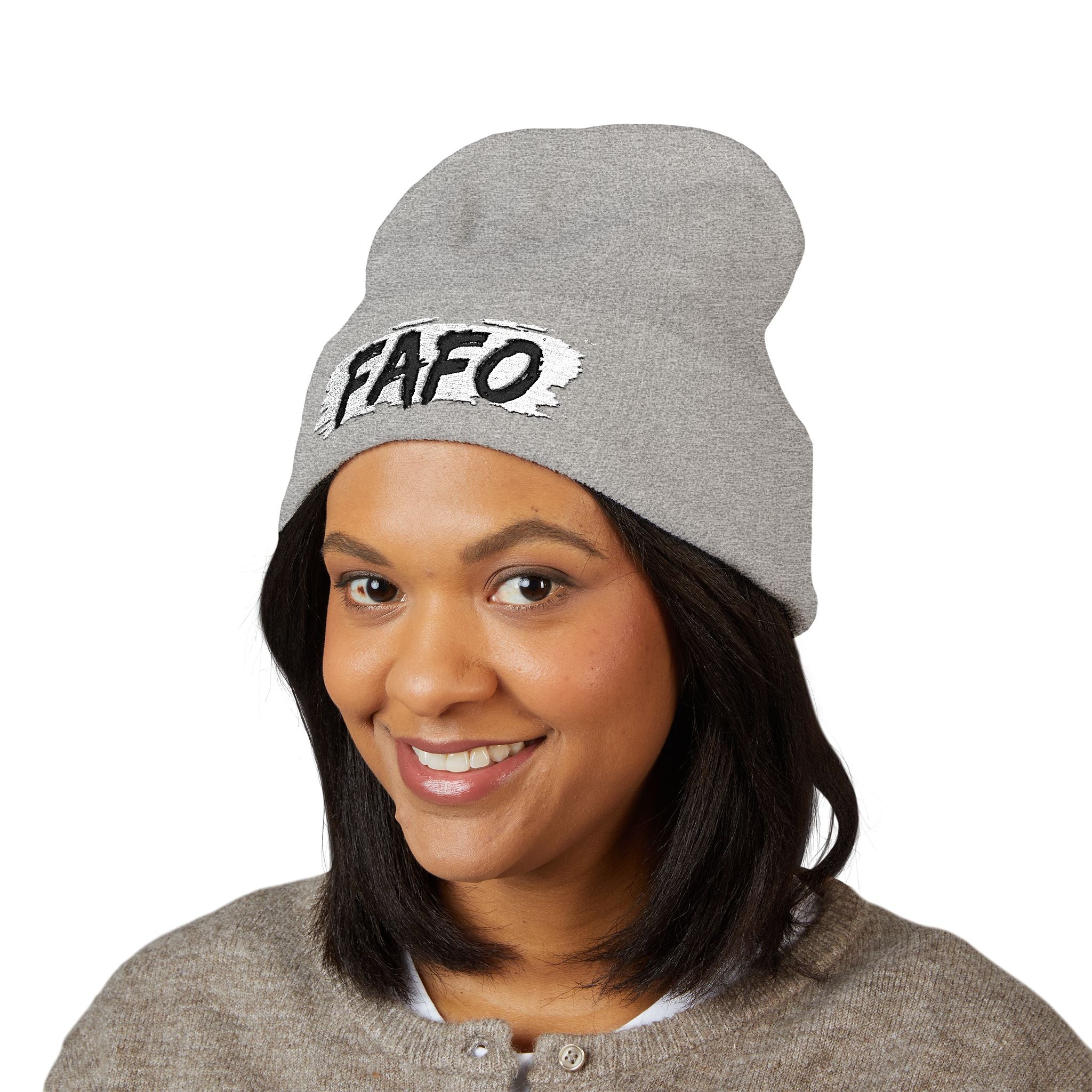 FAFO Embroidered Cuffed Beanie — Bold Streetwear Knit Hat