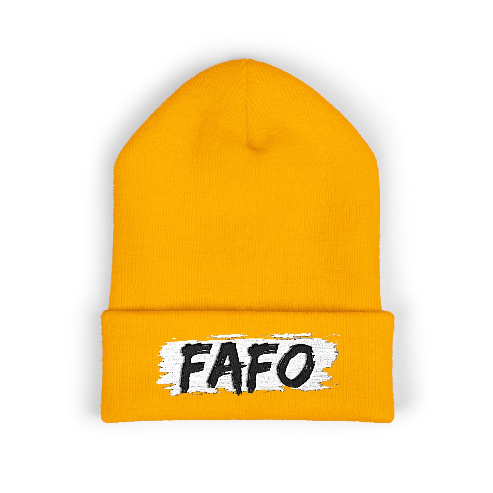FAFO Embroidered Cuffed Beanie — Bold Streetwear Knit Hat