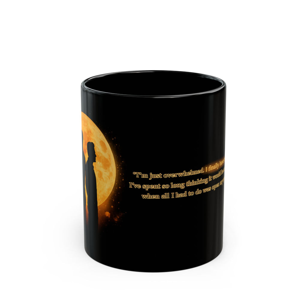 Moonlit Couple Black Mug — Romantic Quote Coffee Cup (11oz/15oz)