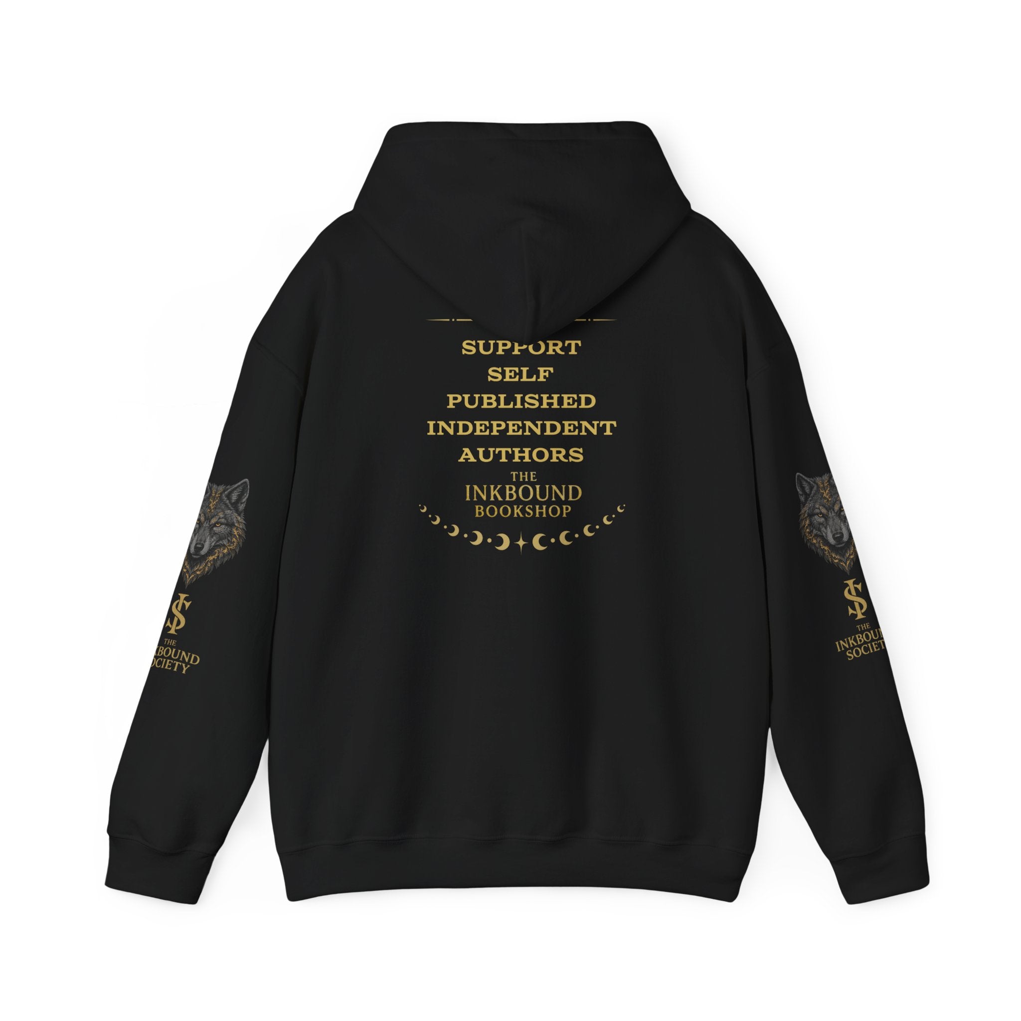 Inkbound Society Wolf Hoodie — 'Support Self-Published Independent Authors' Bookshop Logo