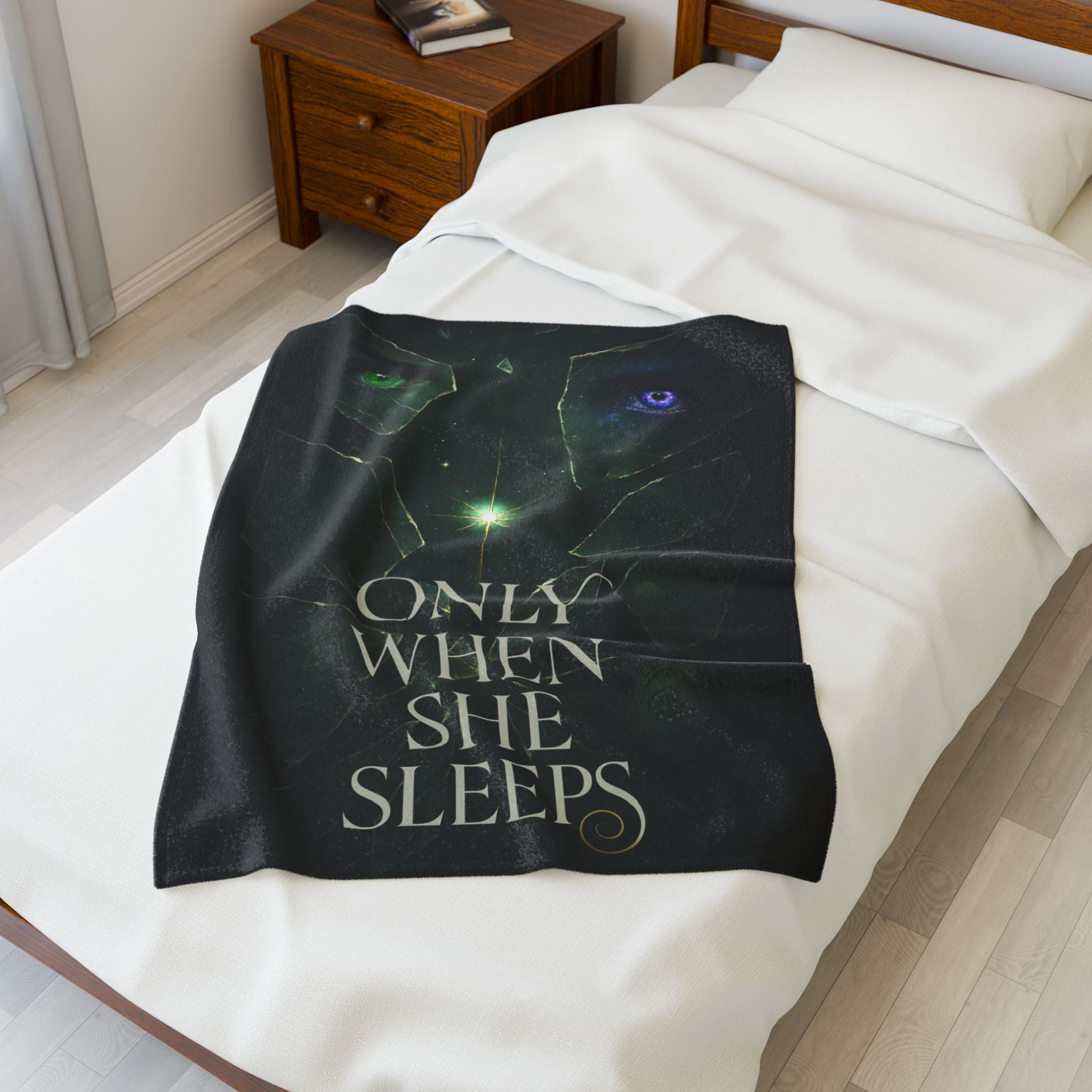 "Only When She Sleeps" Velveteen Throw