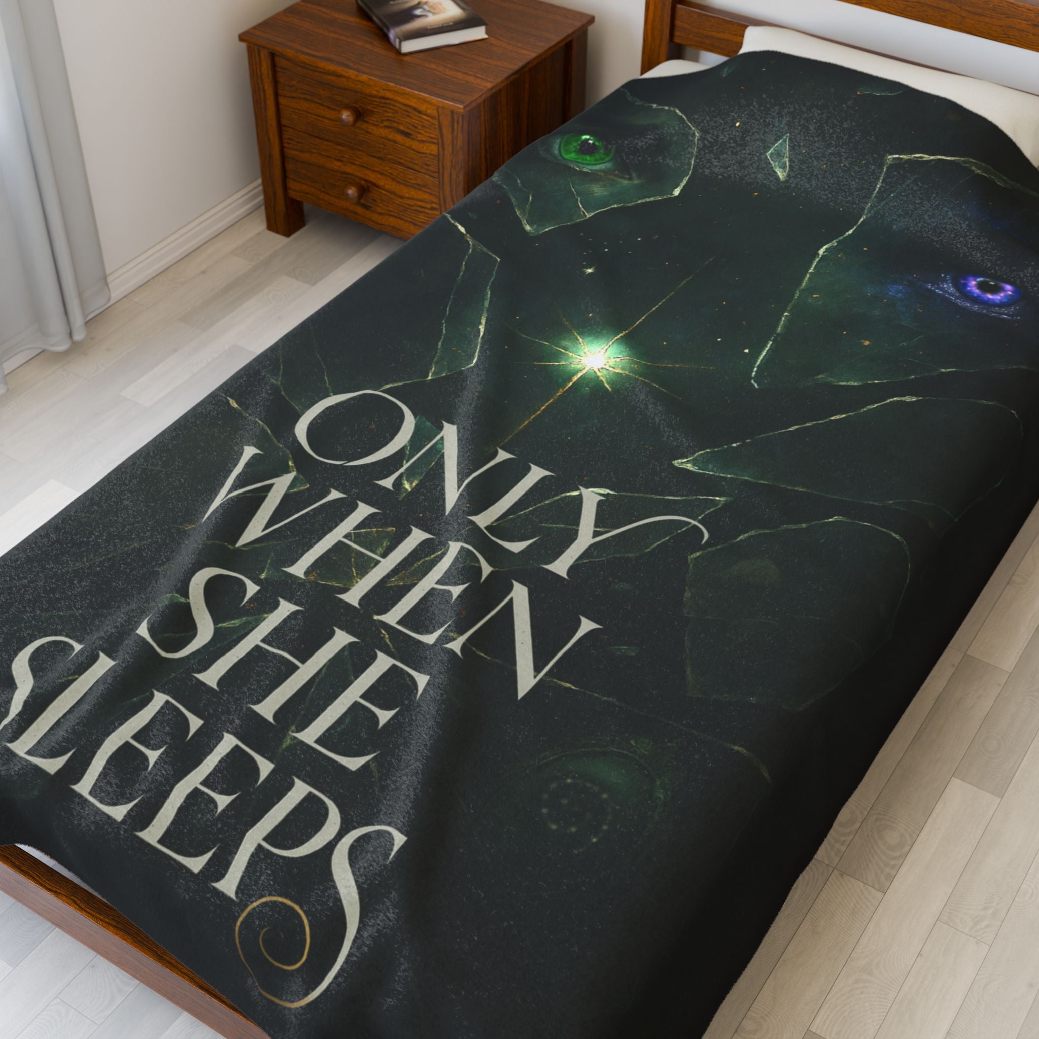 "Only When She Sleeps" Velveteen Throw