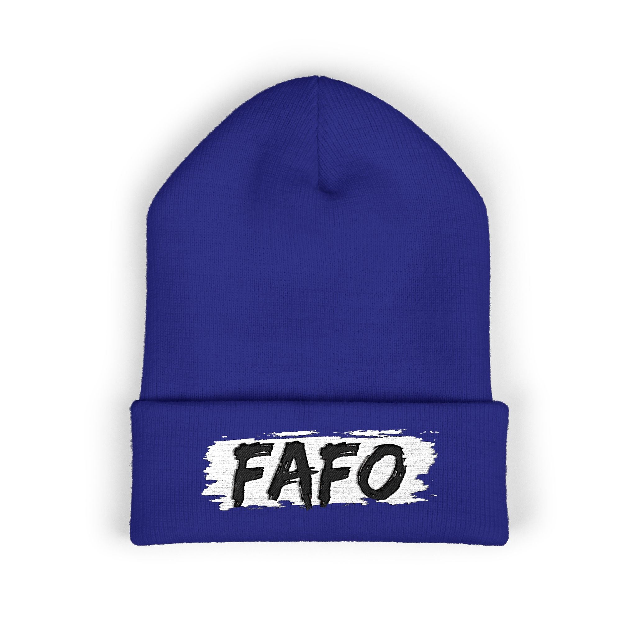 FAFO Embroidered Cuffed Beanie — Bold Streetwear Knit Hat